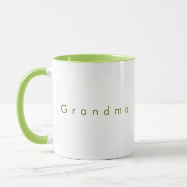 Taza Personalizado verde jaula minimalista Abuela blanc (Izquierda)