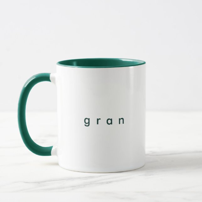 Taza Personalizado verde minimalista texto Gran blanco (Izquierda)