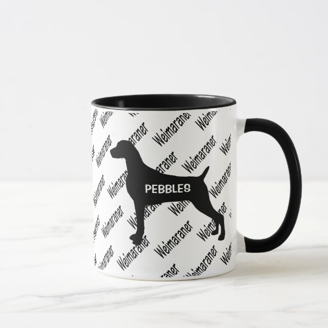 Taza PERSONALIZADO Weimaraner Dog Silhouette (Derecha)