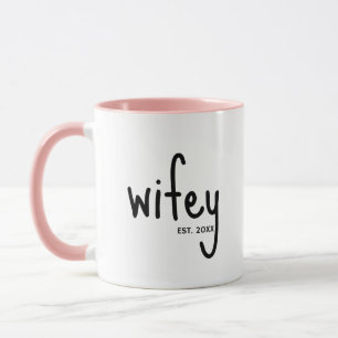 Taza Personalizado Wifey Pareja Boda Mug Aniversario de