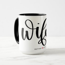 Taza Personalizado Wifey Simple Black Lettering