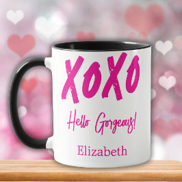 Taza Personalizado XOXO Hola Hermoso Día de San Valentí