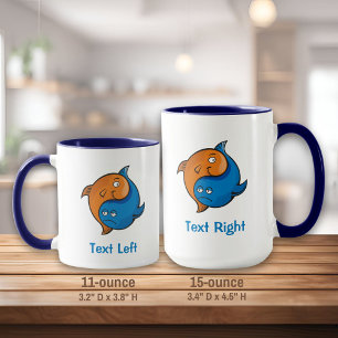 Taza Personalizado Yin Yang Fish