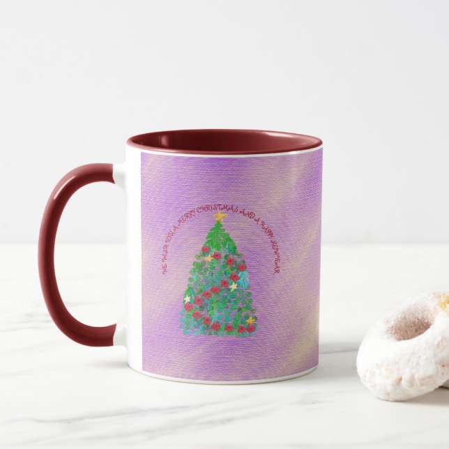 TAZA PERSONALIZADOS LE QUEREMOS UNA NAVIDAD FEROZ (Con donut)