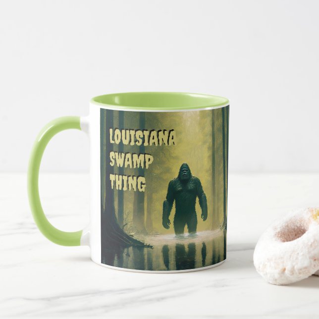Taza Personalizar Bigfoot Sasquatch Louisiana Swamp Thi (Con donut)