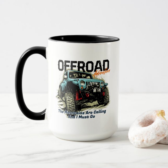 Taza Personalizar Cuatro Ruedas Conduce Las Montañas Ll (Con donut)