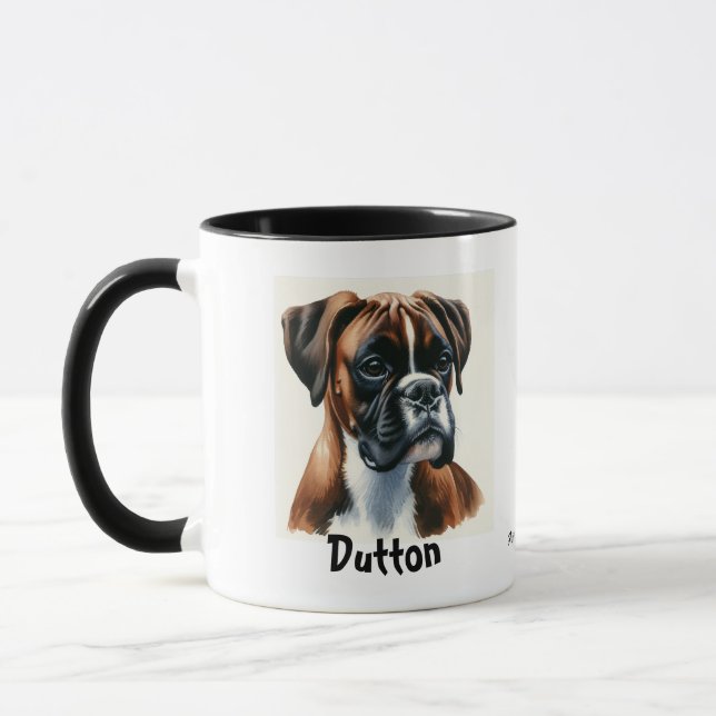 Taza Personalizar /Cute Boxer Portriat acuarela (Izquierda)