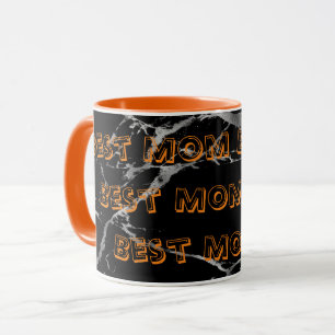 Taza Personalizar de mármol negro plateado de lujo