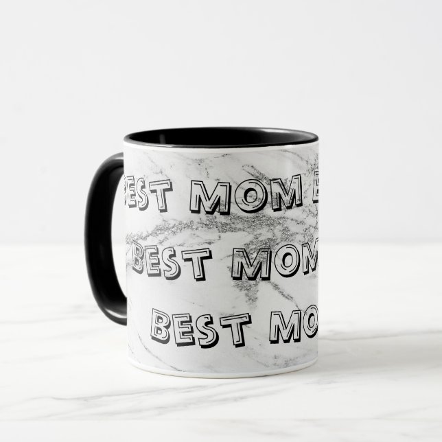 Taza Personalizar de mármol Purpurina plateado de lujo (Anverso izquierdo)