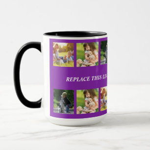 Taza Personalizar el collage de fotografías y el texto