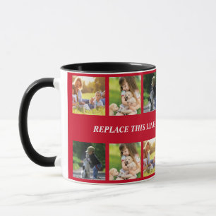 Taza Personalizar el collage de fotografías y el texto