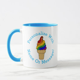 Taza PERSONALIZAR EL Crema De Hielo De Giro Arcoiris
