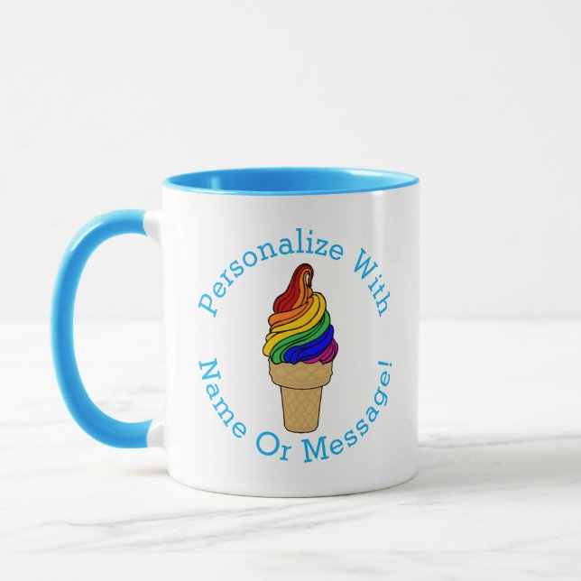 Taza PERSONALIZAR EL Crema De Hielo De Giro Arcoiris (Izquierda)