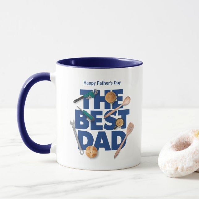 Taza Personalizar el feliz día del padre | El mejor pap (Con donut)