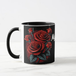 Taza Personalizar el nombre Texto asombroso Roses Rojos