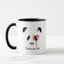 Taza Personalizar el oso cardíaco de Panda