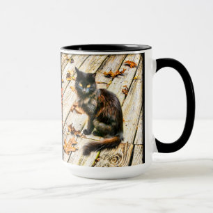 Taza Personalizar: Fotografía de Gato Negro de Hallowe