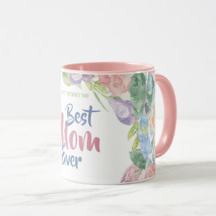 Taza Personalizar la acuarela floral Día de la Madre