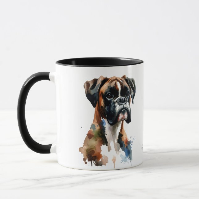 Taza Personalizar la Cuta de acuarela del Boxer (Izquierda)