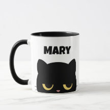 Personalizar Monograma y guión de nombre Gato negr