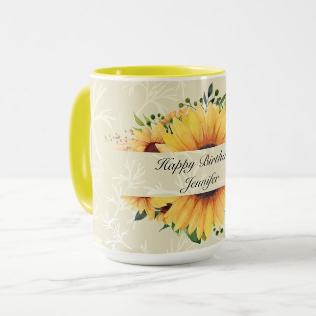Taza Personalizar nombre cumpleaños desea café de giras (Anverso izquierdo)