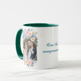 Taza Personalized 1st Anniversary Photo Mug