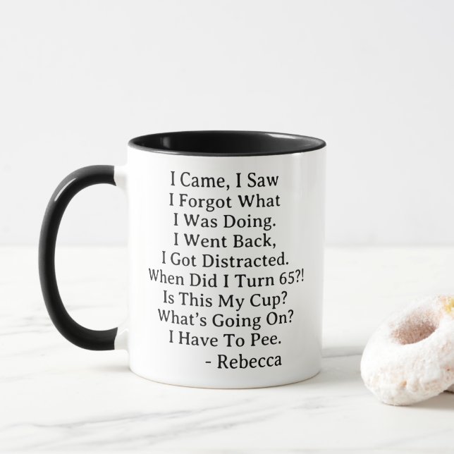 Taza Personalized 65th Birthday Celebration Coffee Mug (Con donut)