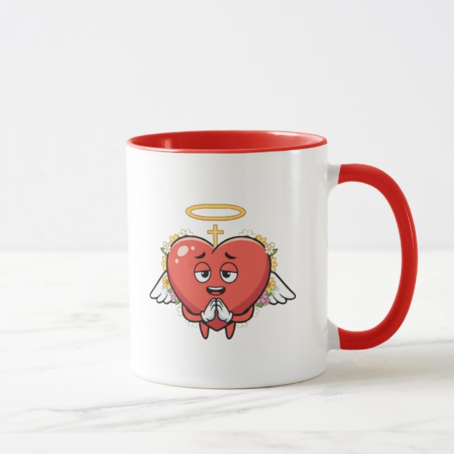 Taza Personalized Angel Heart Prayer Mug - Custom Name (Derecha)