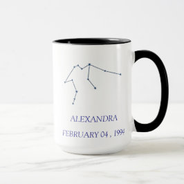 Taza Personalized Aquarius Constellation Mug - Custom S