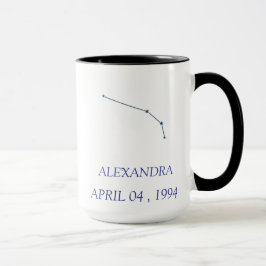 Taza Personalized Aries Constellation Mug - Custom Zodi
