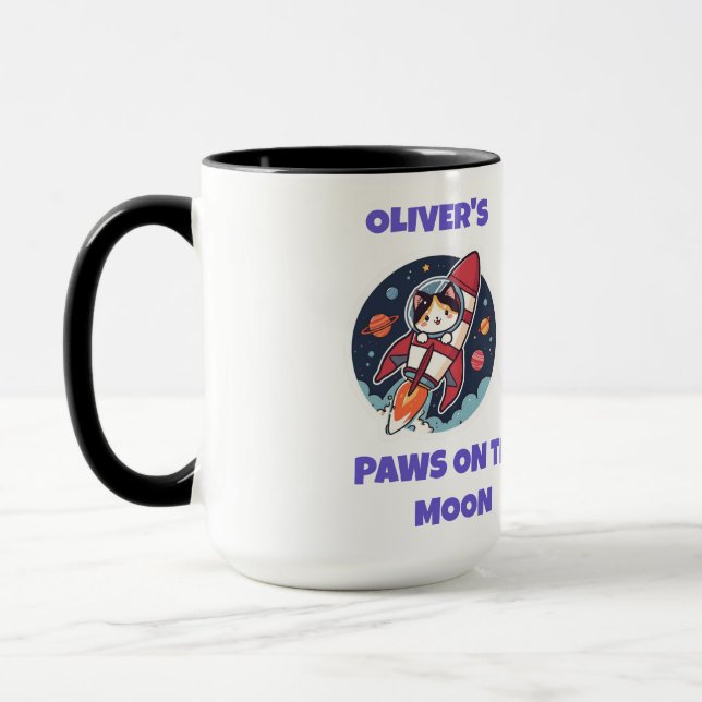 Taza Personalized Astronaut Kitty Coffee & Cocoa Cup (Izquierda)