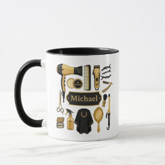 Taza ​Personalized Barber Tools Custom Name Coffee Mug