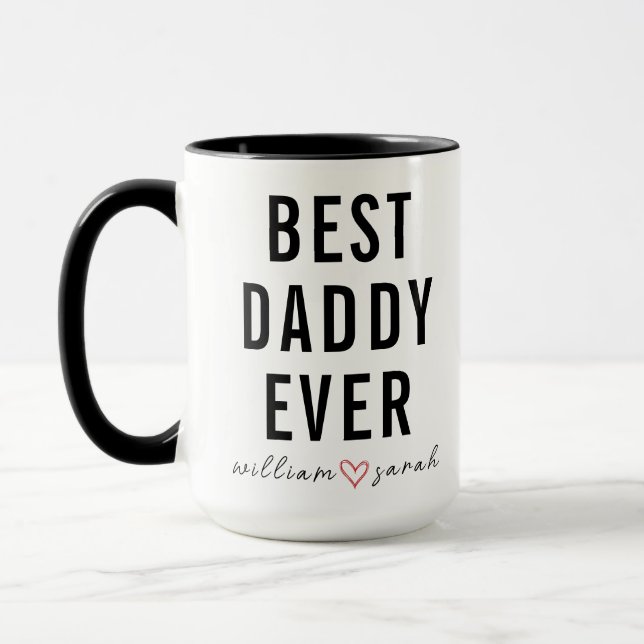 Taza Personalized Best Daddy Ever | Custom Father’s Day (Izquierda)