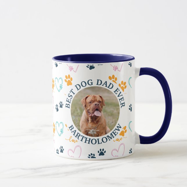 Taza Personalized BEST DOG DAD EVER Mastif Photo (Derecha)