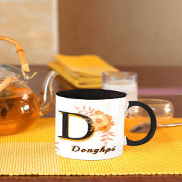 Taza Personalized Boho Floral Mug - Custom Name & Initi