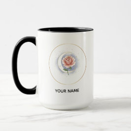 Taza Personalized Celestial Rose & Moon Mug - Custom Na