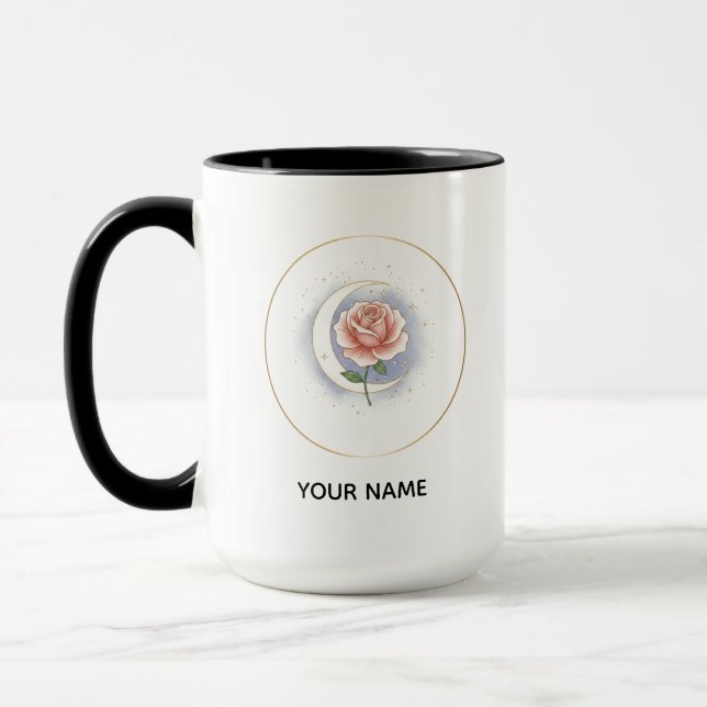 Taza Personalized Celestial Rose & Moon Mug - Custom Na (Izquierda)