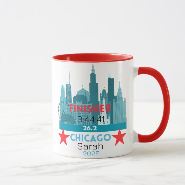Taza Personalized Chicago Marathon 2025 Gift For Runner (Derecha)