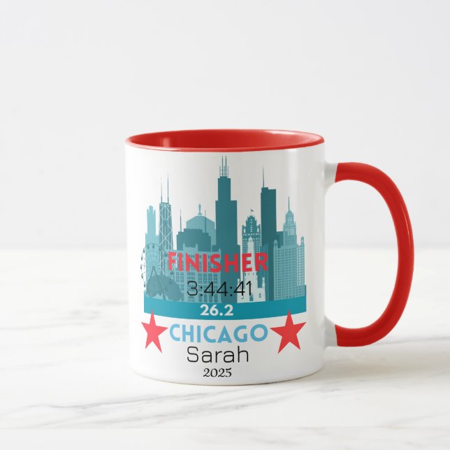 Taza Personalized Chicago Marathon 2025 Gift For Runner (Derecha)