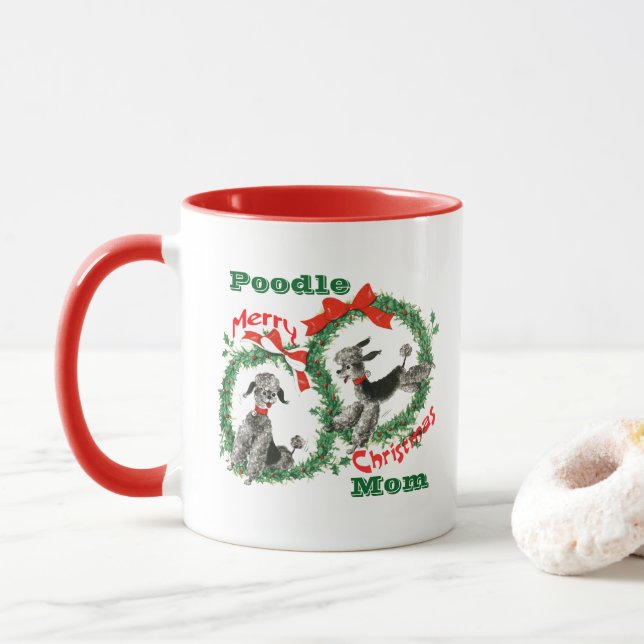 Taza Personalized Christmas Gift for Poodle Dog Owner (Con donut)