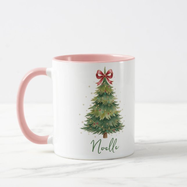 Taza Personalized Christmas Gift -Ribboned Christmas Tr (Izquierda)