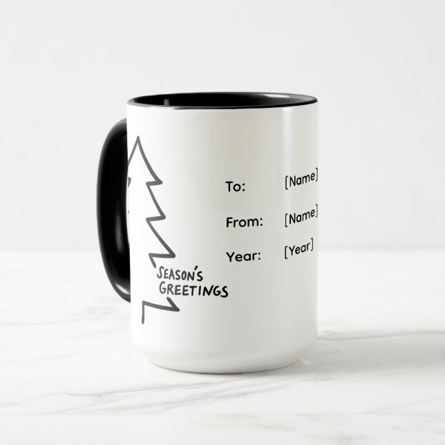 Taza Personalized Christmas Mug – Season’s Greetings (Anverso izquierdo)