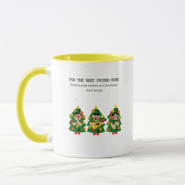 Taza Personalized Christmas Tree  "Best Friend Ever"  (Izquierda)