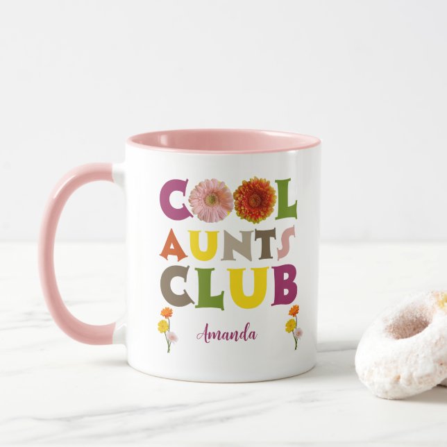 Taza Personalized Cool Aunts Club Coffee (Con donut)