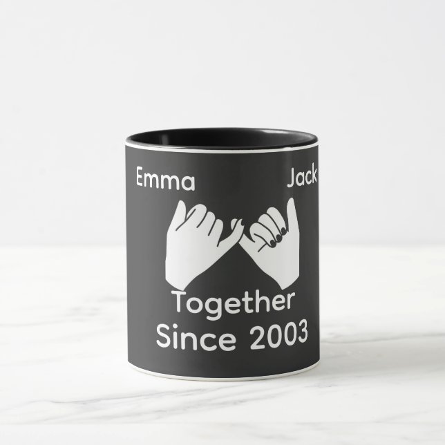 Taza Personalized couple with custom names and year (Centro)