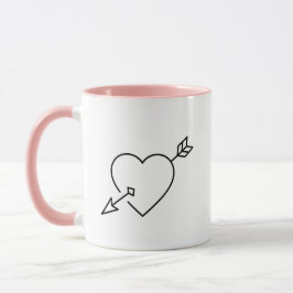 Taza Personalized Cupid Struck Heart Arrow Coffee Mug