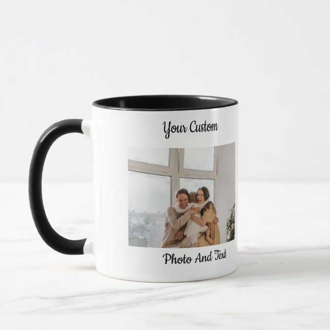 Taza Personalized Custom Photo Text Combo Mug (Izquierda)