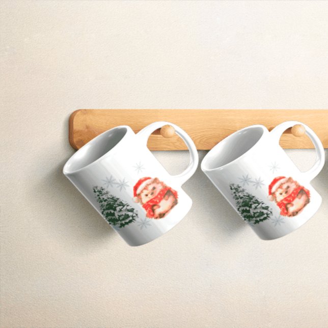 Taza  Personalized Cute Christmas Hedgehog Coff Custom  (Subido por el creador)