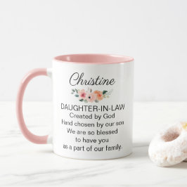 Taza Personalized Daughter In Law Religious Poem Floral