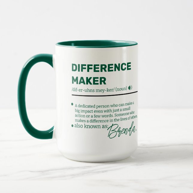 Taza Personalized Difference Maker Mug, Appreciation  M (Izquierda)